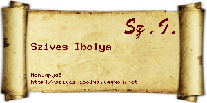 Szives Ibolya névjegykártya