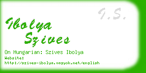 ibolya szives business card